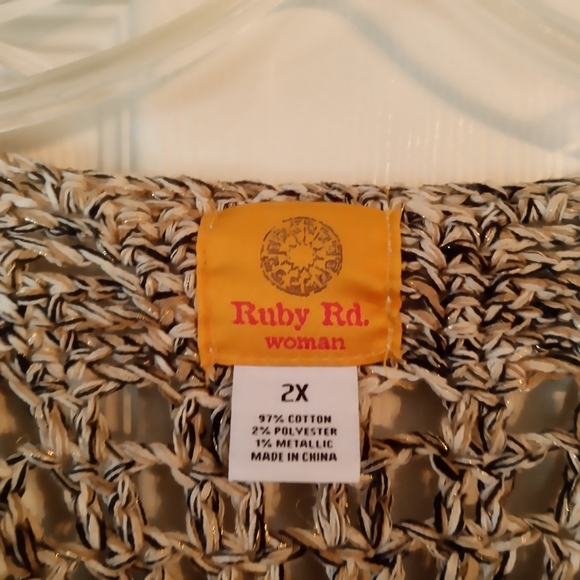 Ruby Road Crochet Top Sweater Shrug Size 2X - Picture 2 of 4